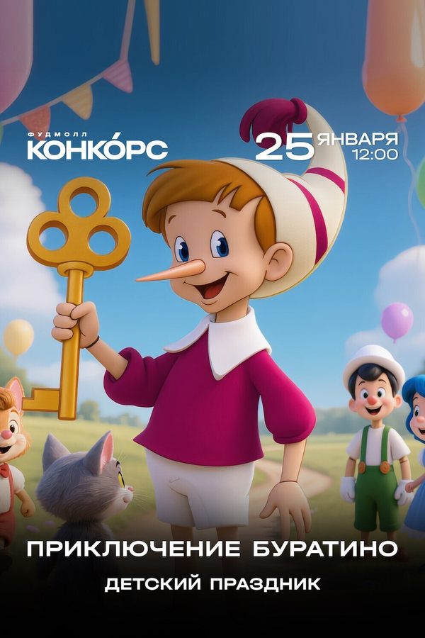 Детский праздник «‎Приключения Буратино»‎