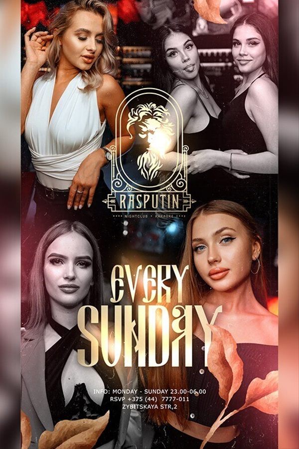 Every sunday at Rasputin nightclub & karaoke