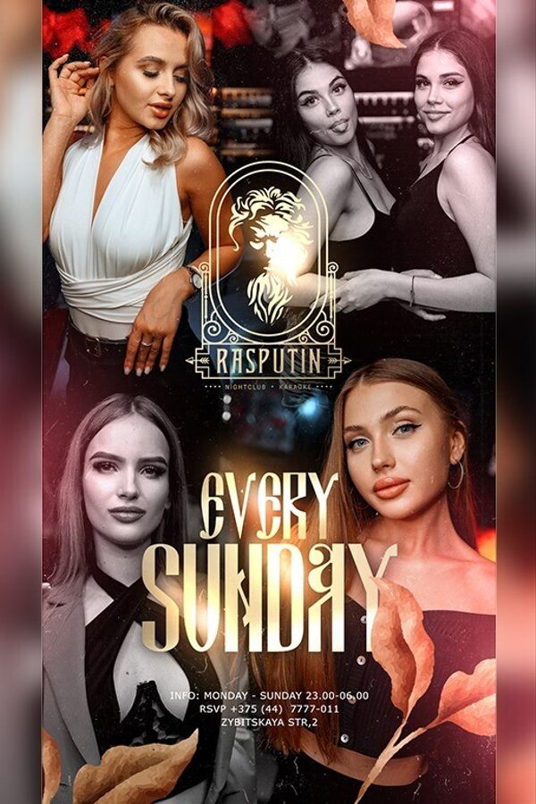 Every sunday at Rasputin nightclub & karaoke