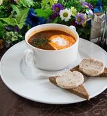 Борщ «Охотничий» с гренками (300/80/2 г)
