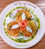 Potato Pancakes (Oladi) with Salmon (120/50/30/20 g)