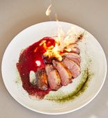 Duck Breast with Belarusian Cherry, Honey and Red Wine Reduction Sauce (140/100 g)