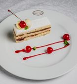 Dessert "Winter Cherry" with red berry sauce (100/30/20/2 g)
