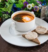 Борщ «Охотничий» с гренками (300/80/2 г)