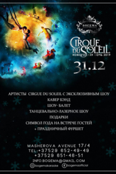 Новогодняя ночь 2019 «Cirque du Soleil»