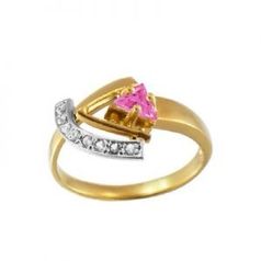 jstudio Золотое кольцо с различными фианитами 10274
