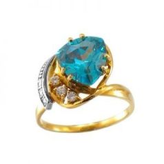 jstudio Золотое кольцо с различными фианитами 10270