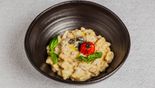 Potato Kluski with Smoked Bacon, White Mushrooms, Chanterelles, and Black Winter Truffles Oil (325 g)