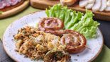 Sausages on skewer with stewed cabbage (350/15 g)