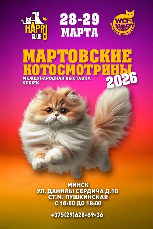 Международная выставка кошек «Мартовские котосмотрины 2026»
