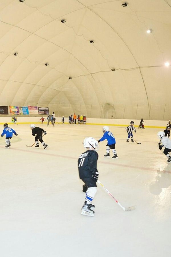 Массовое катание на ледовой площадке