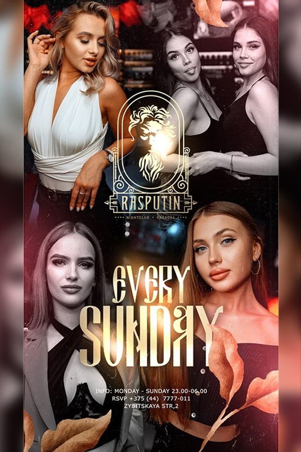 Every sunday at Rasputin nightclub & karaoke