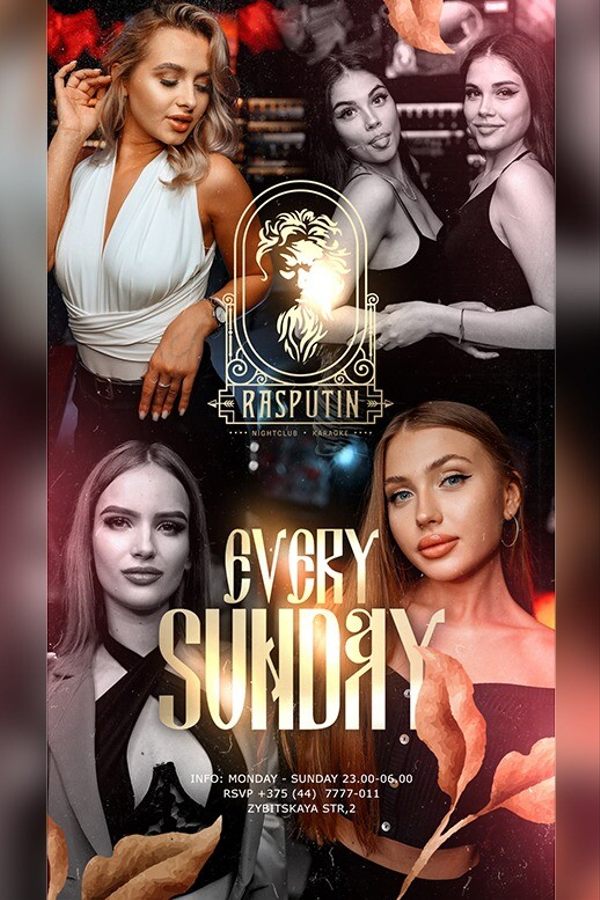 Every sunday at Rasputin nightclub & karaoke
