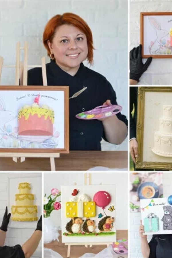 Видео курс «‎Арт со вкусом торта»‎ (торт на холсте)