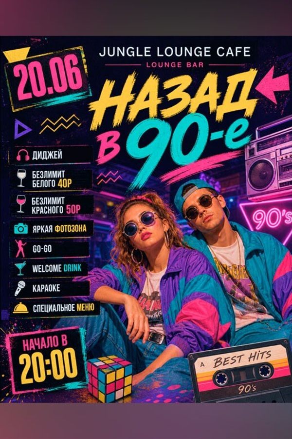 DJ Party «Назад в 90-е» в Jungle Lounge Cafe